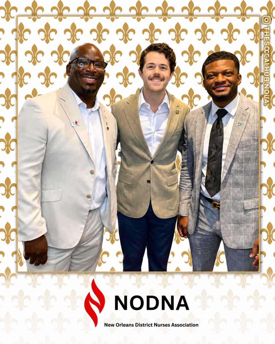 Guests enjoying The Social Hub Nola’s branded photo booth experience at the New Orleans District Nurses Association event.